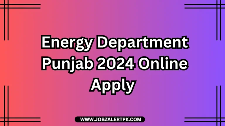 Energy Department Punjab Jobs 2024 Online Apply