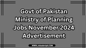 Govt of Pakistan Ministry of Planning Jobs November 2024 Advertisement